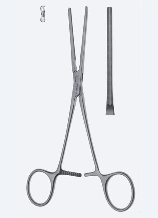 Зажими судинні Cooley, атравматичні, зубці Cooley, прямі, з кремальєрою, загальна довжина 170 мм, 6 3/4". Бренд - Asanus Medizintechnik Gmb, Німеччина